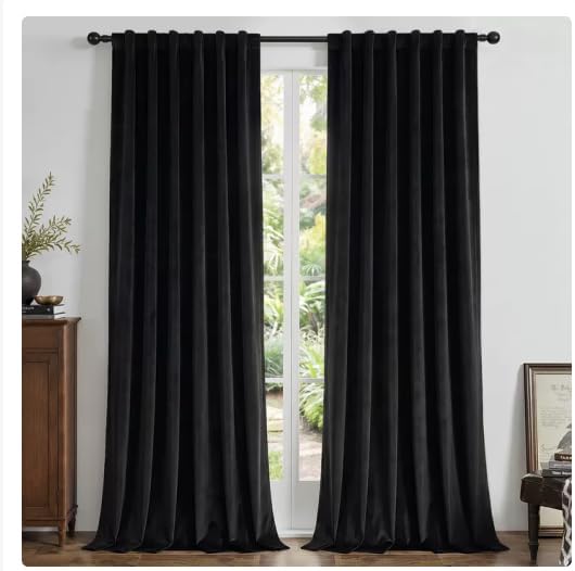 Black Velvet Thermal Blackout Curtains