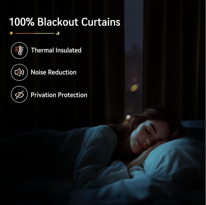 Dark Linen Pleated Blackout Curtains