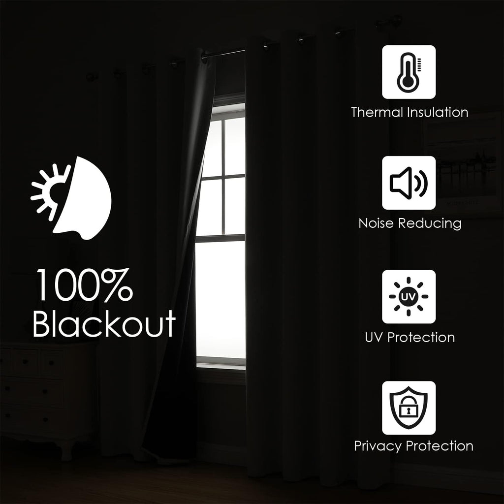 Light Grey Double Layer Blackout Curtains