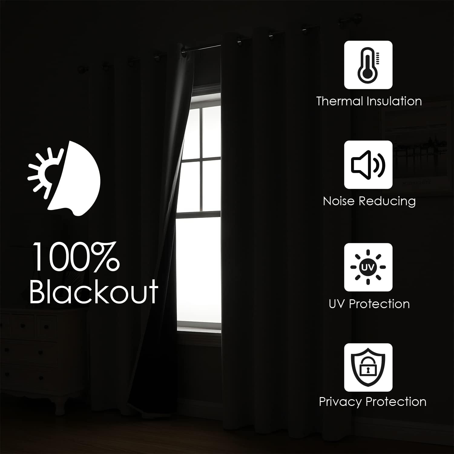 Light Grey Double Layer Blackout Curtains