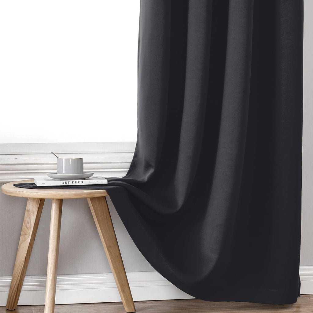 Dark Grey Lined Blackout Curtains
