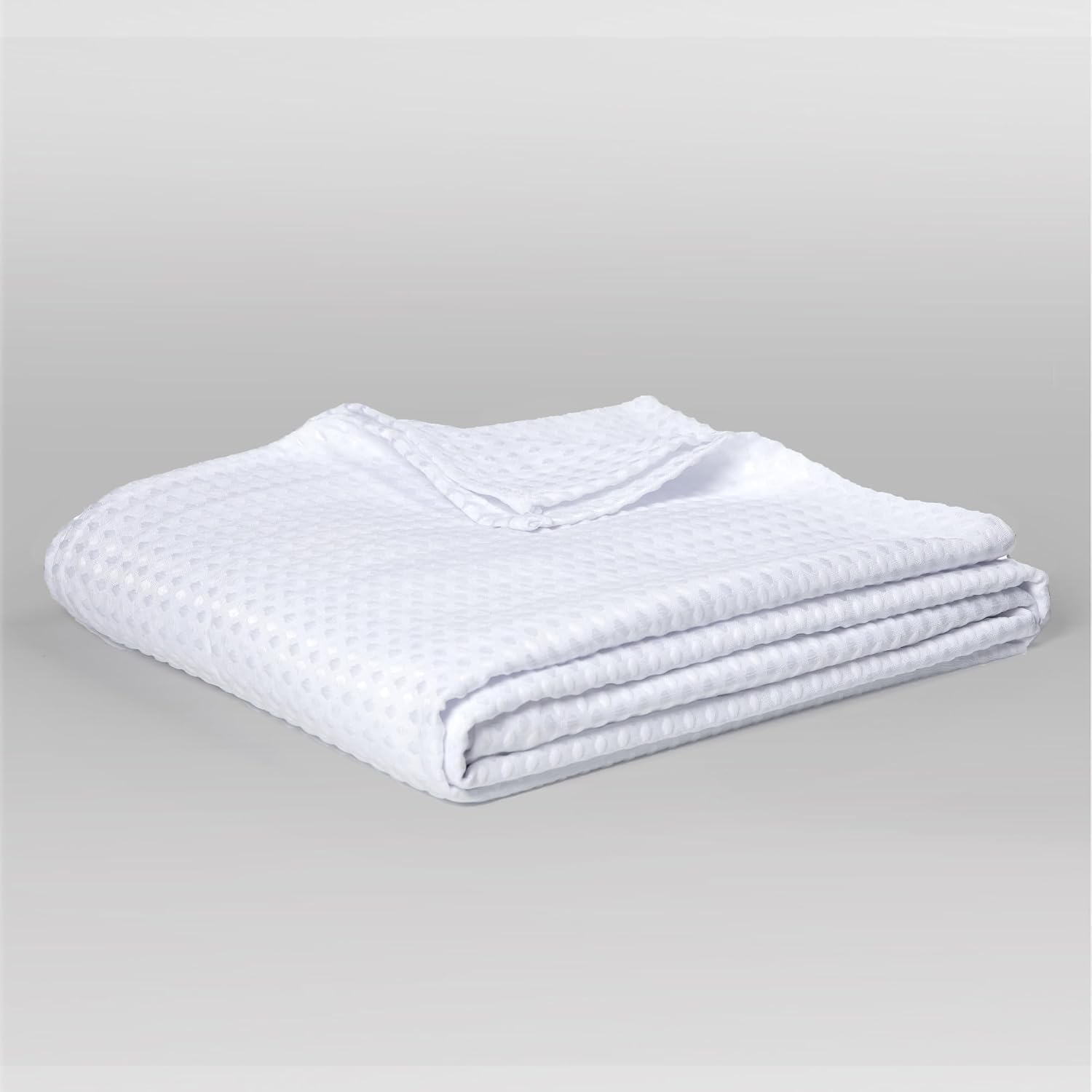 White Waffle Weave Bath Curtain