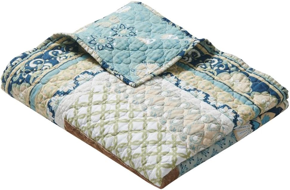 Blue Velvet Quilted Throw Blanket