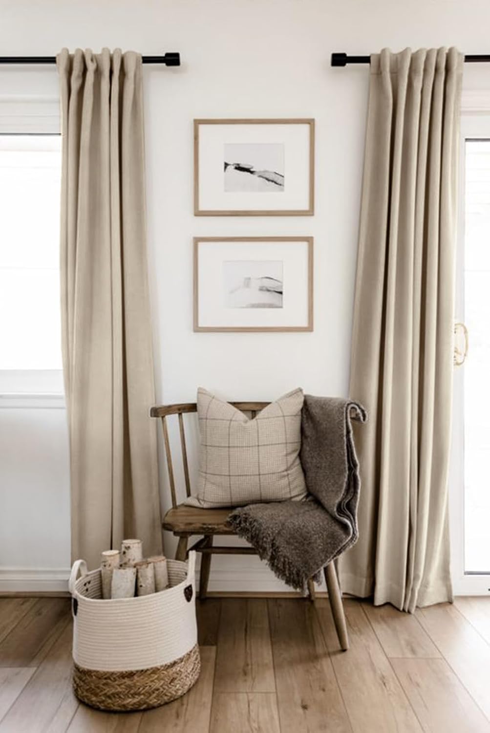 Oatmeal Linen Blackout Curtains