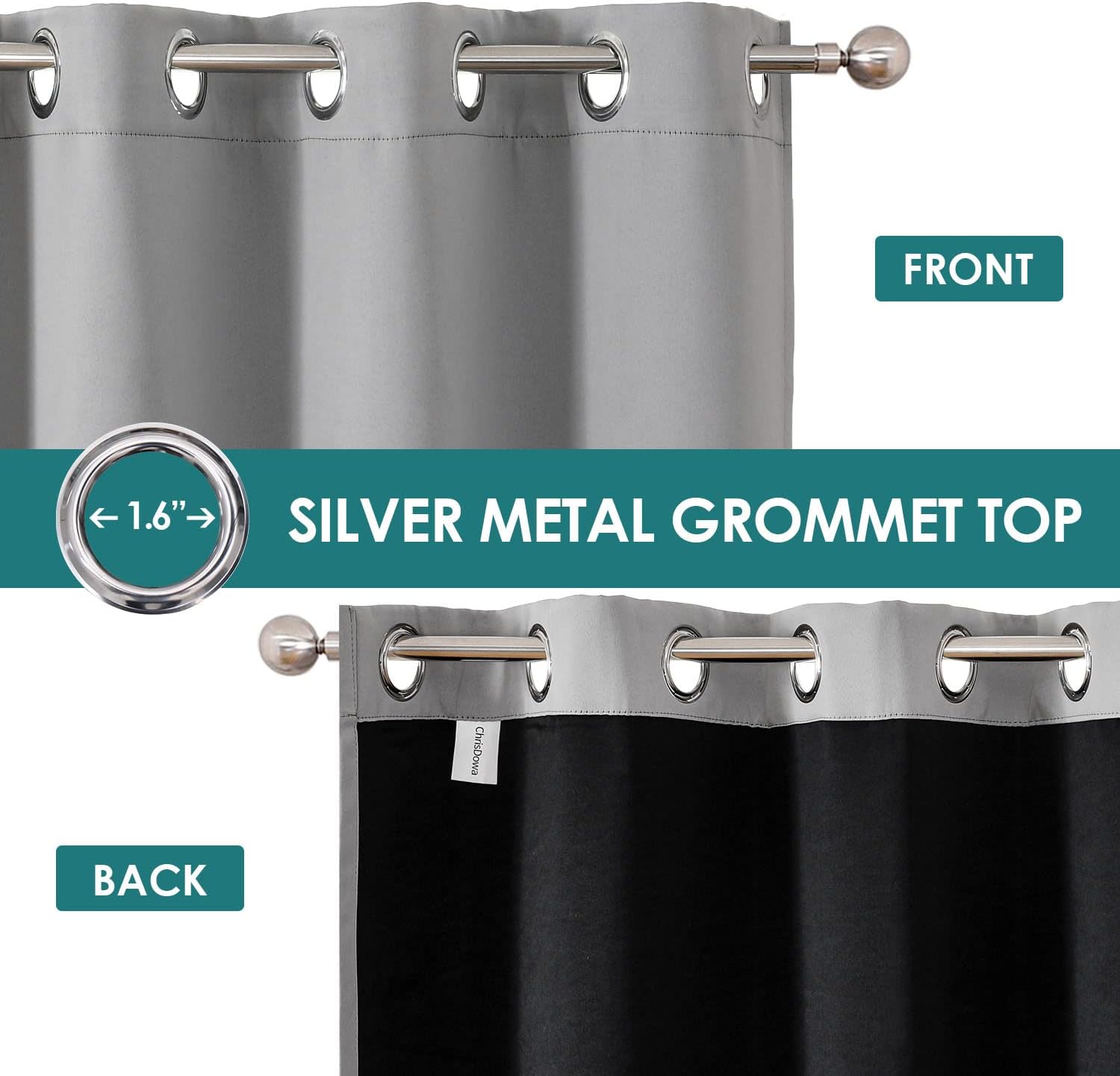Light Grey Double Layer Blackout Curtains