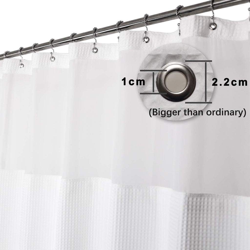 White Waffle Weave Shower Curtain