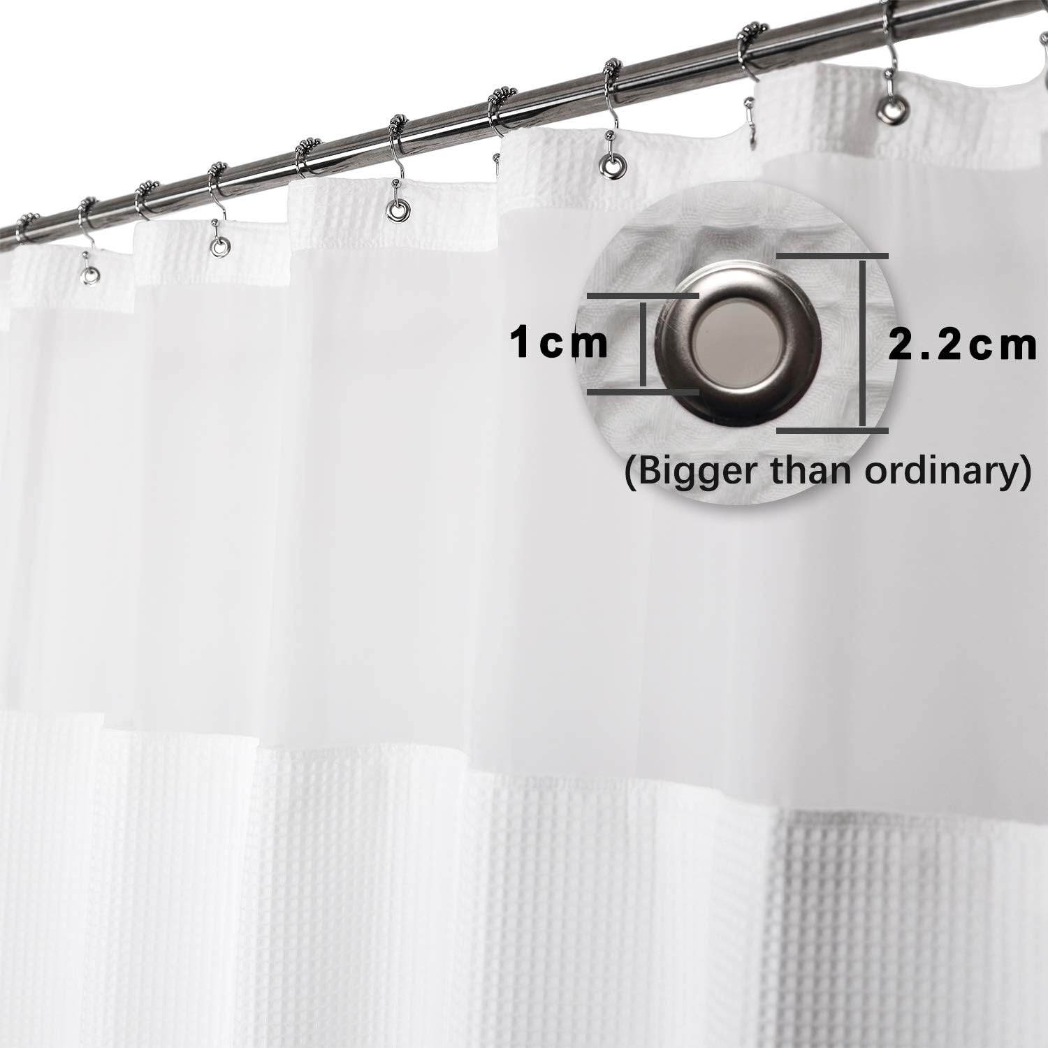 White Waffle Weave Shower Curtain