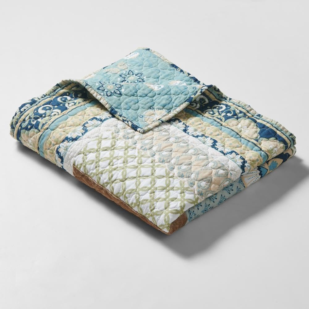 Blue Velvet Quilted Throw Blanket
