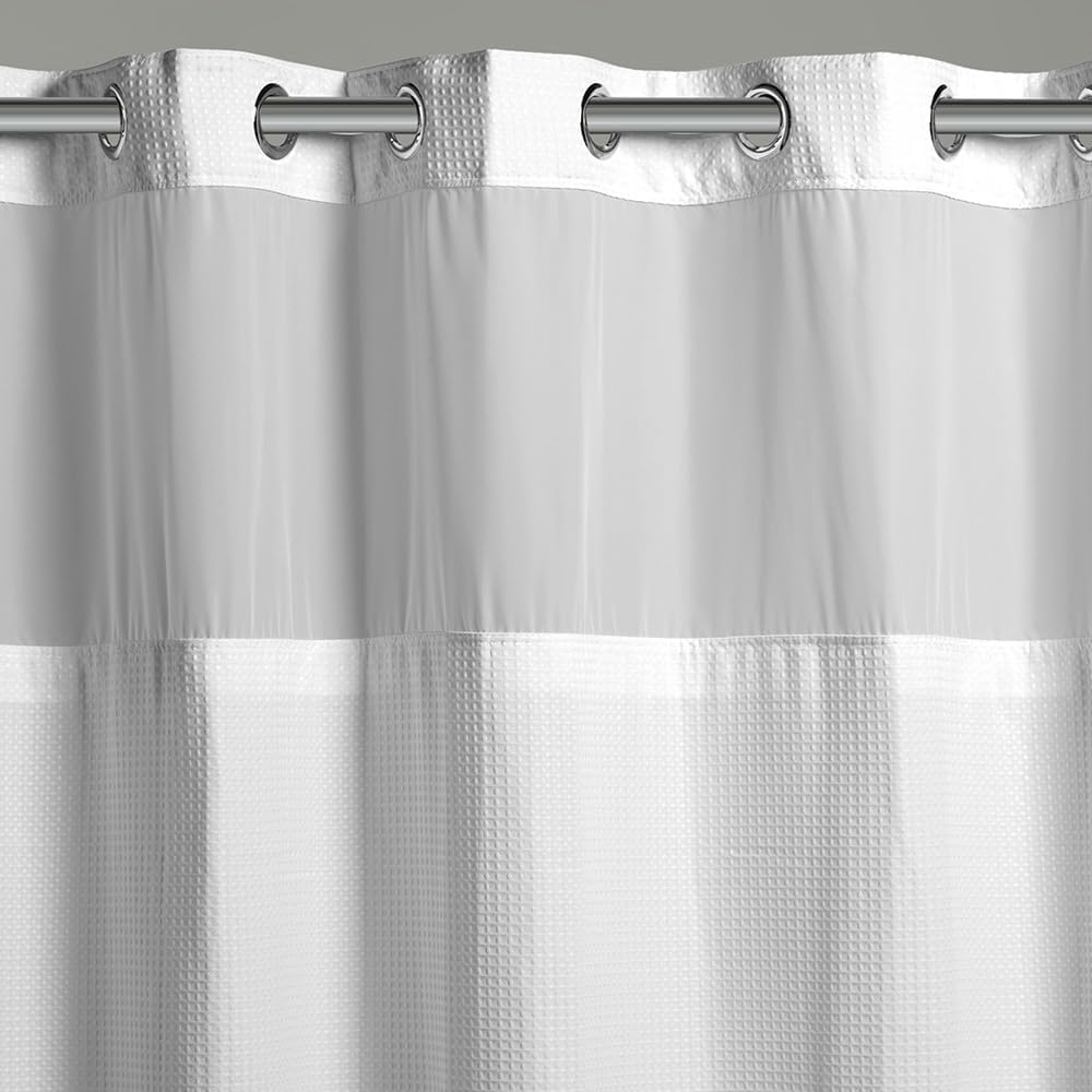 White Waffle Fabric Shower Curtain
