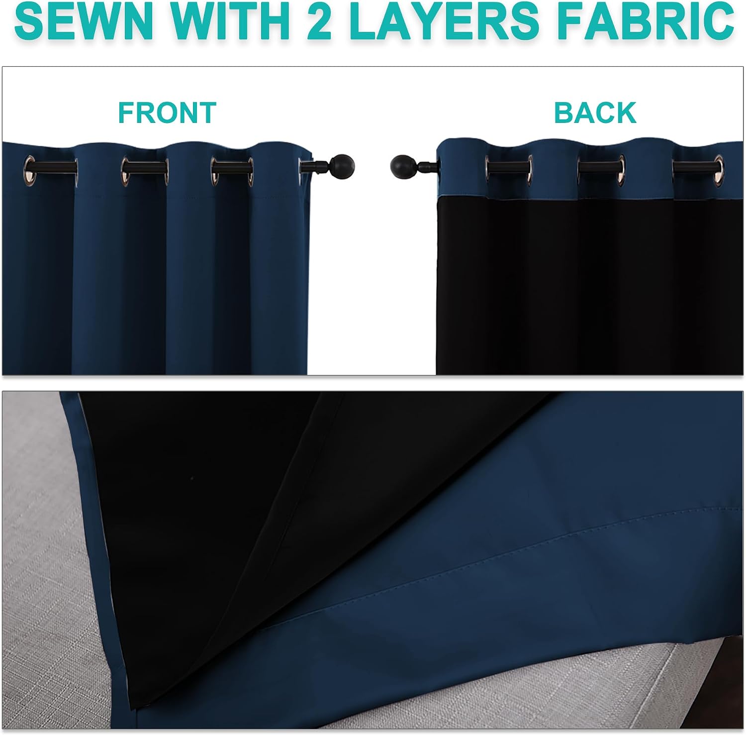 Blue Moroccan Blackout Curtains