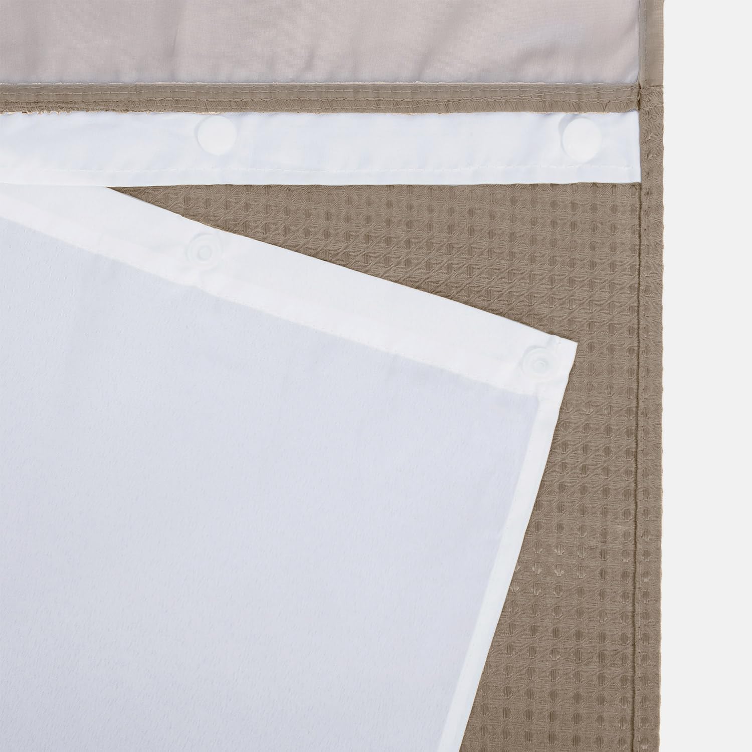 Linen Waffle Hookless Shower Curtain