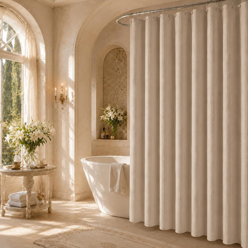 Khaki Waterproof Waffle Curtain Set