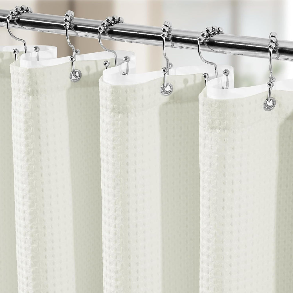 Cream Waffle Bathroom Curtain Set
