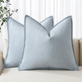 Light Blue Linen Pillow Covers