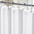White Waffle Shower Curtain Set