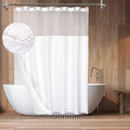 White Waffle Weave Shower Curtain