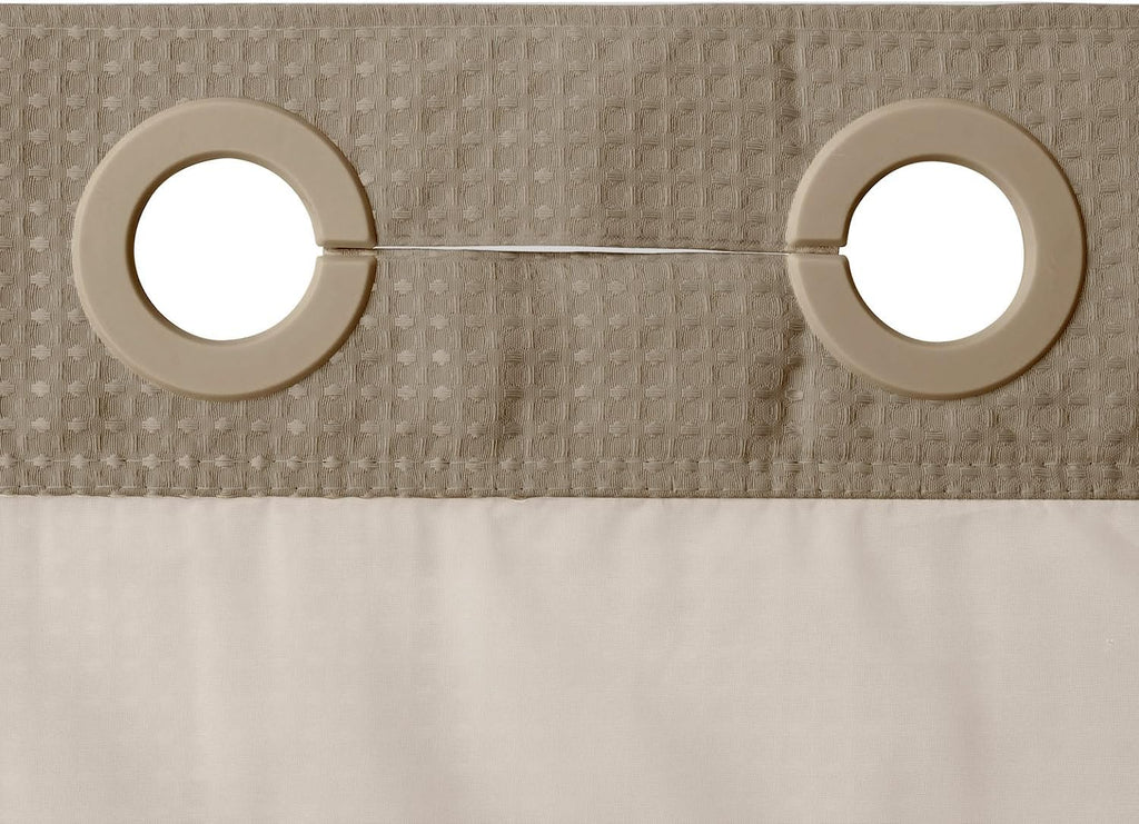 Linen Waffle Hookless Shower Curtain