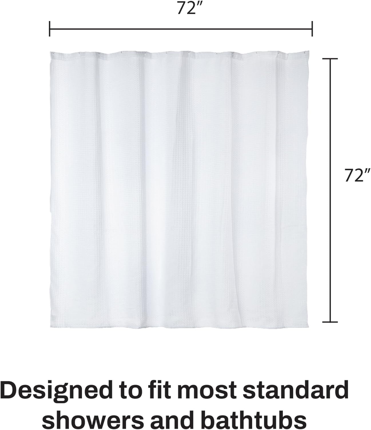 White Waffle Weave Bath Curtain