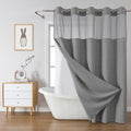 Grey Hookless Waffle Shower Curtain