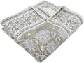 Taupe Floral Quilted Throw
