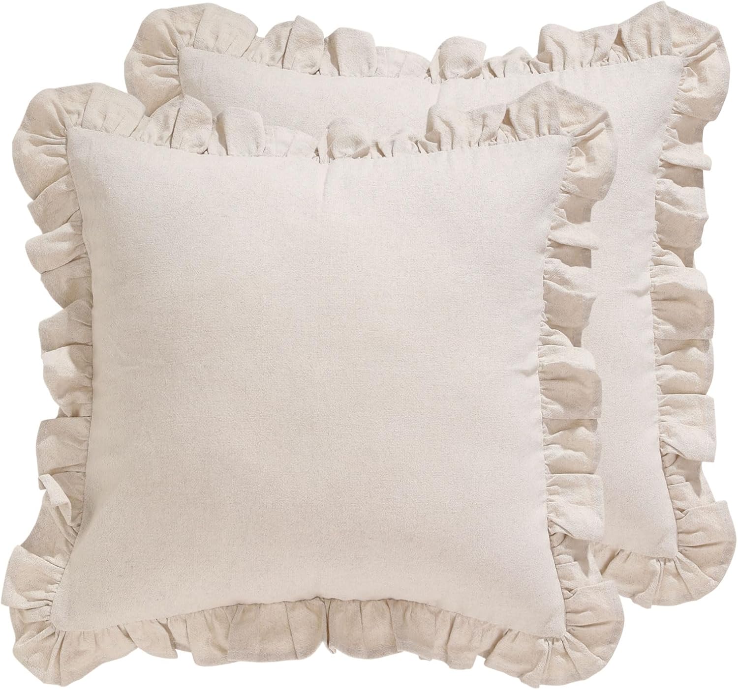 Vintage Ruffled Linen Pillow Covers