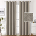 Taupe Textured Blackout Curtains