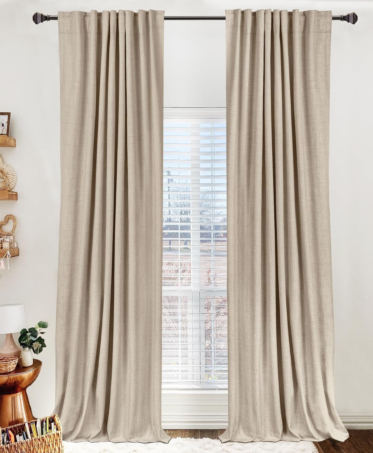 Oatmeal Linen Blackout Curtains