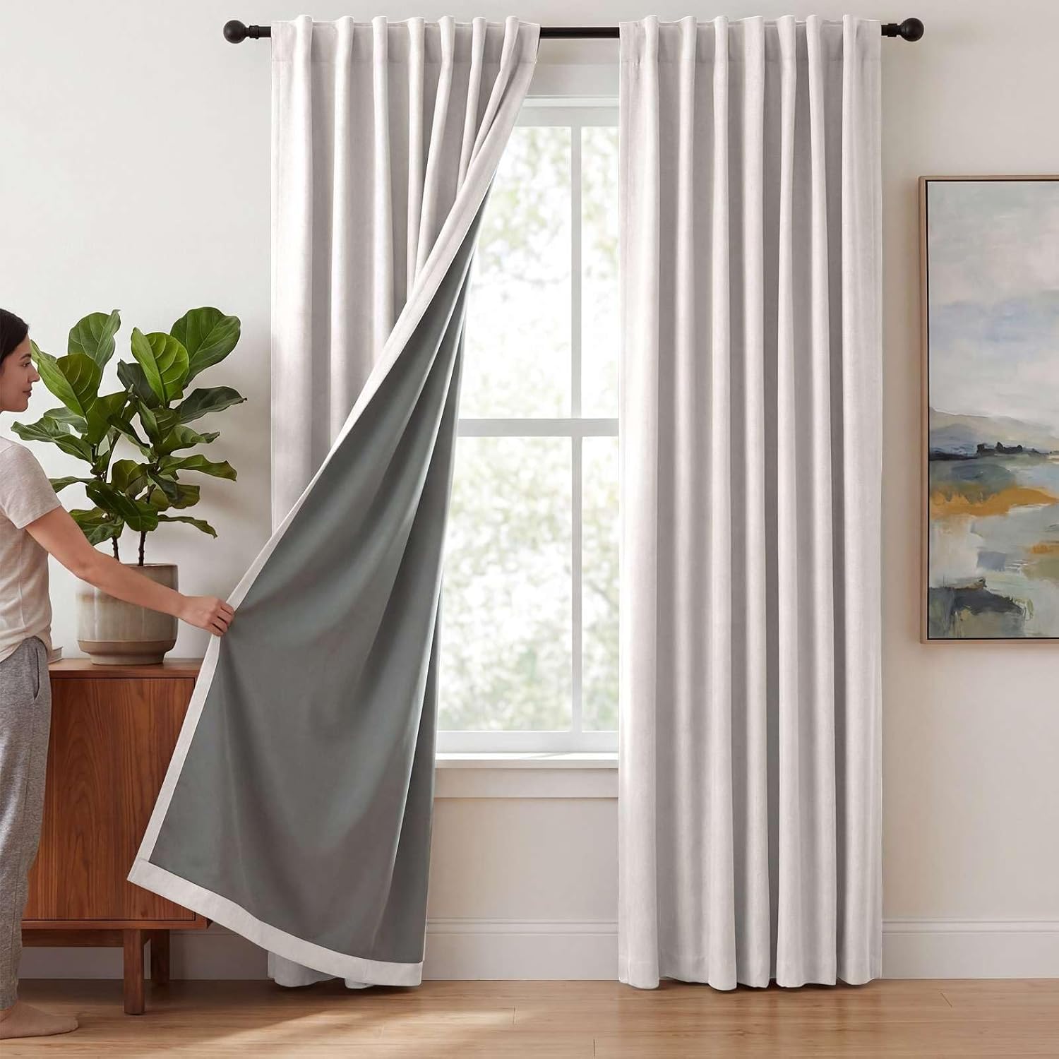 Ivory Coated Blackout Curtains