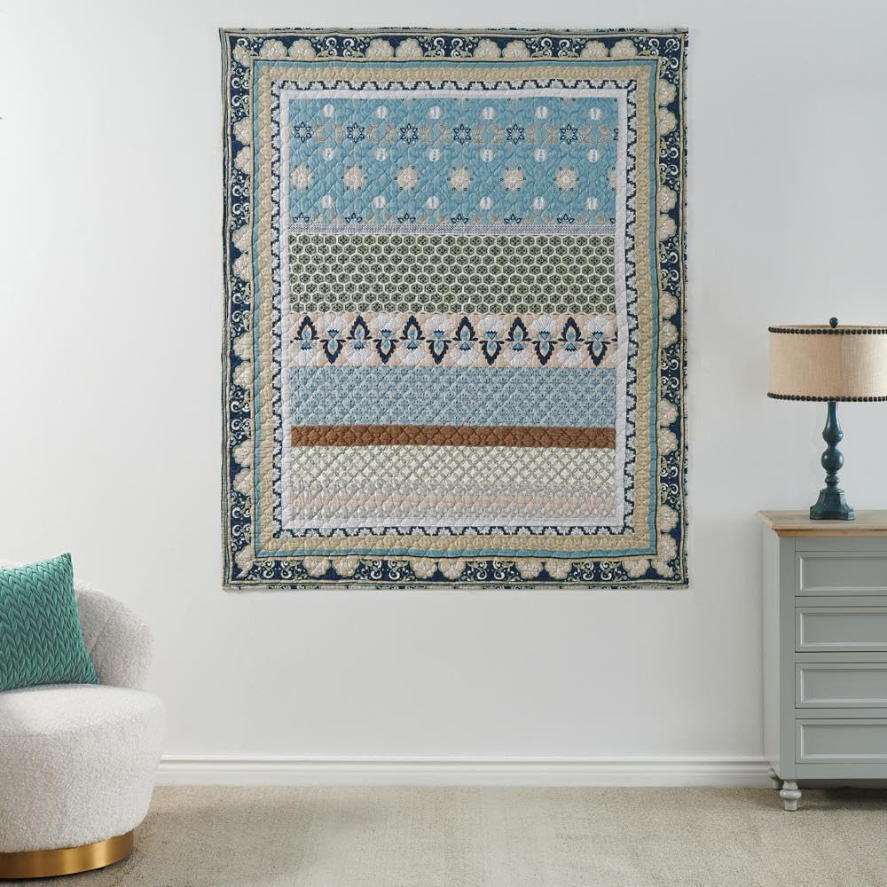 Blue Velvet Quilted Throw Blanket