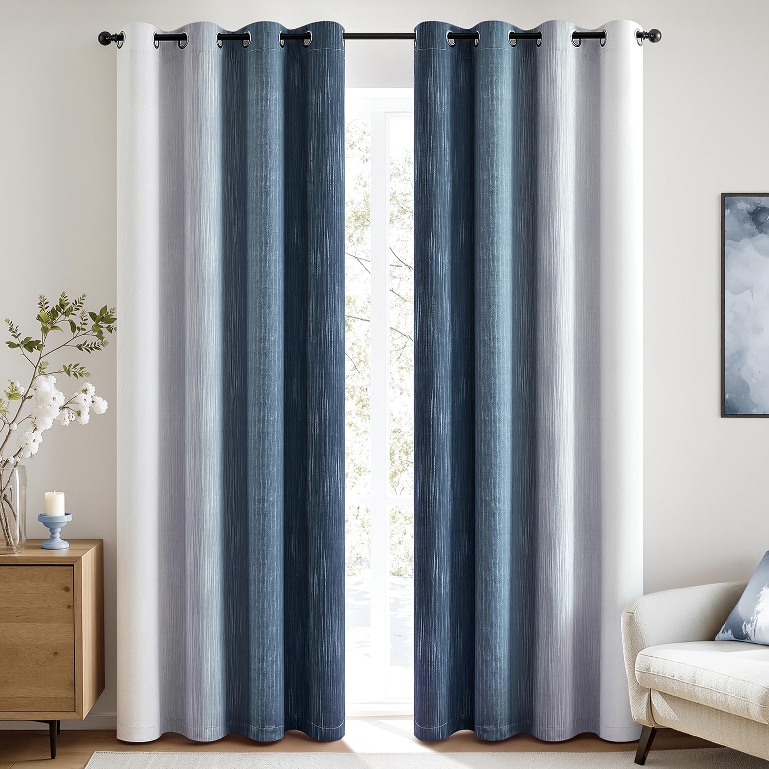 Navy Gradient Blackout Curtains