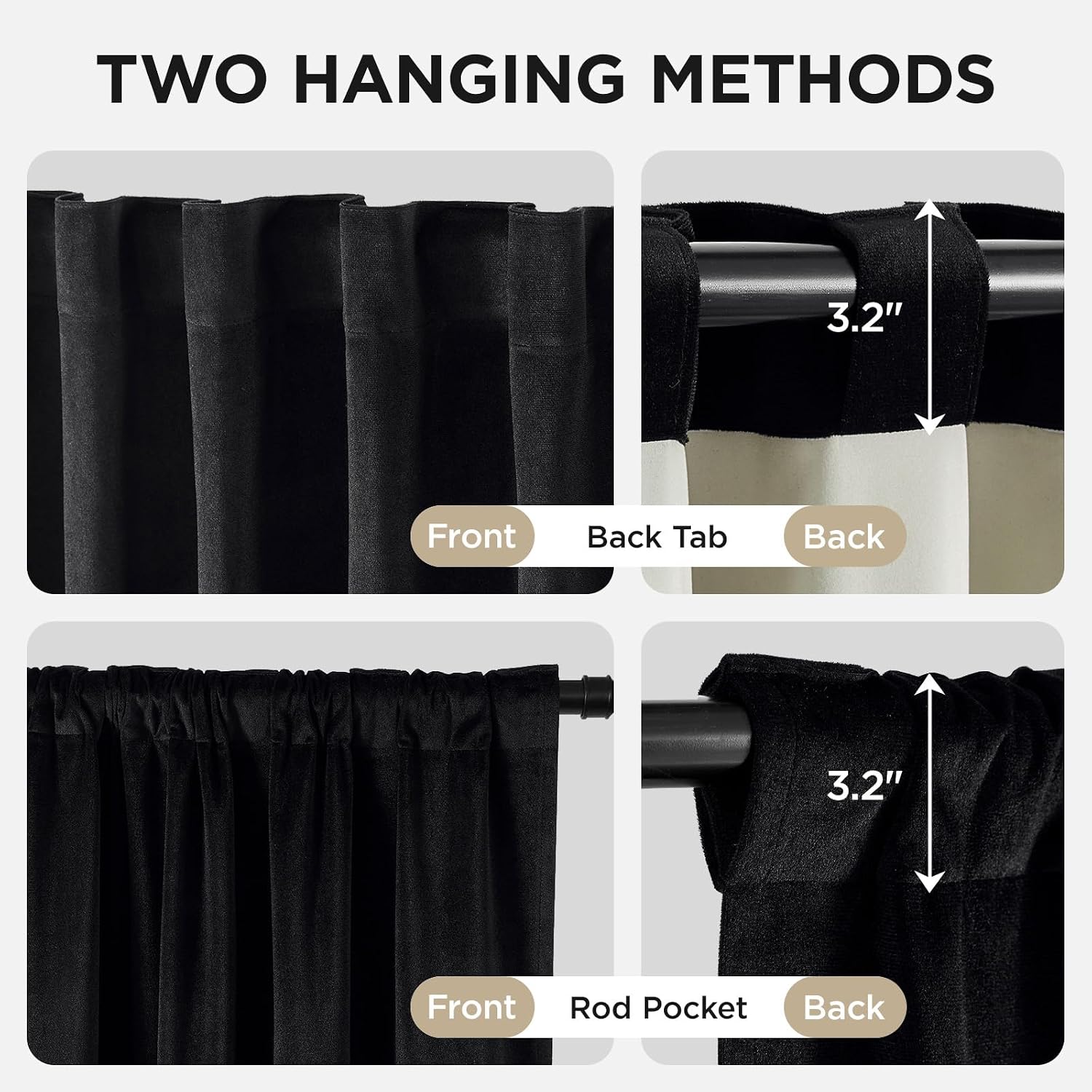 Black Velvet Thermal Blackout Curtains