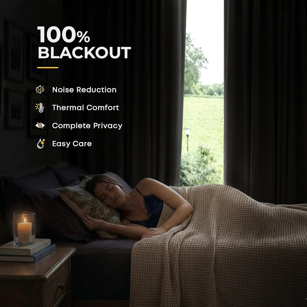 Beige Linen Thermal Blackout Curtains