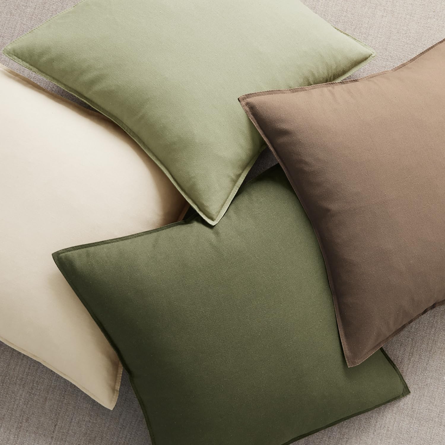 Olive Green Linen Pillow Covers