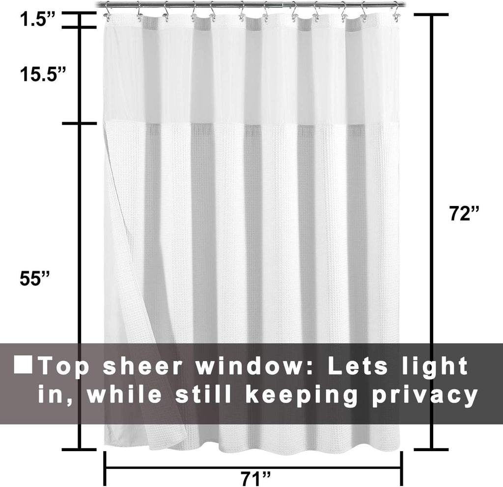 White Waffle Weave Shower Curtain