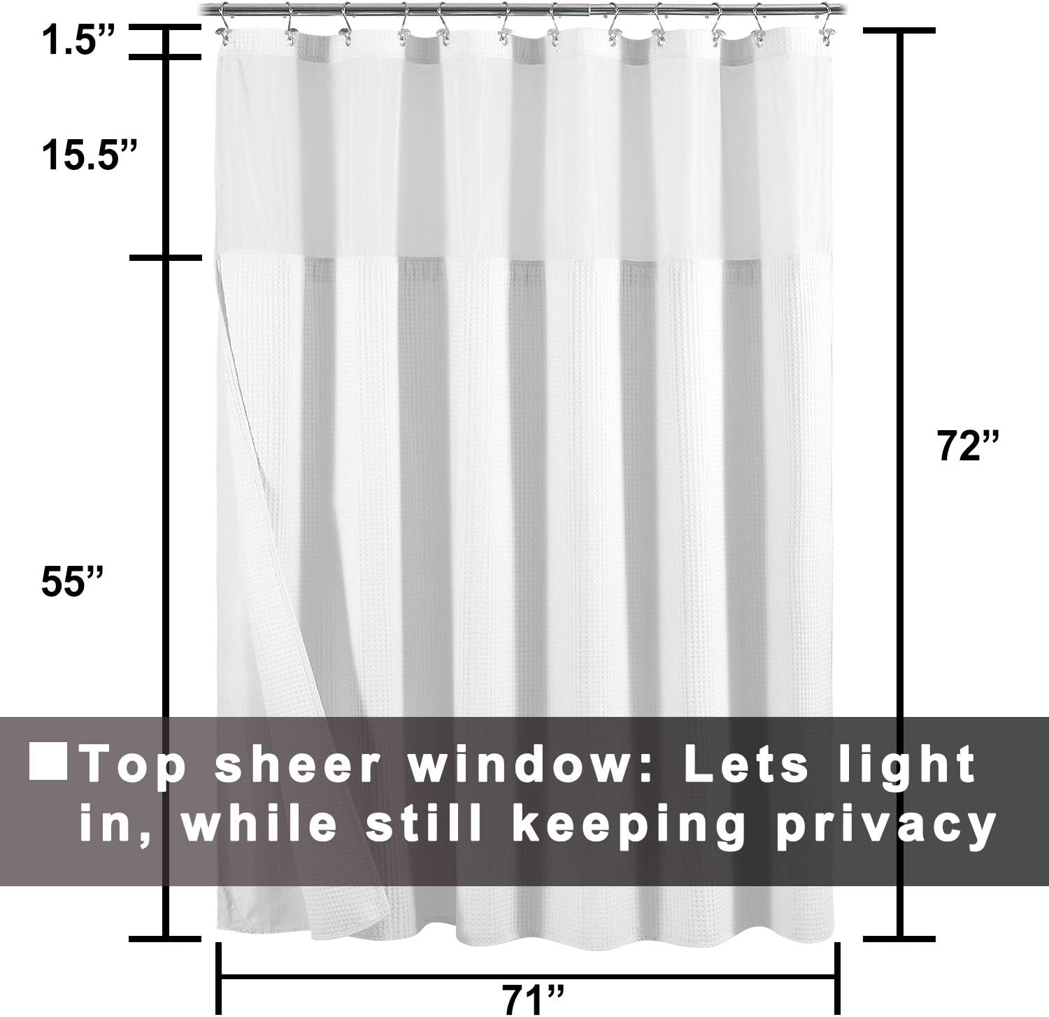 White Waffle Weave Shower Curtain