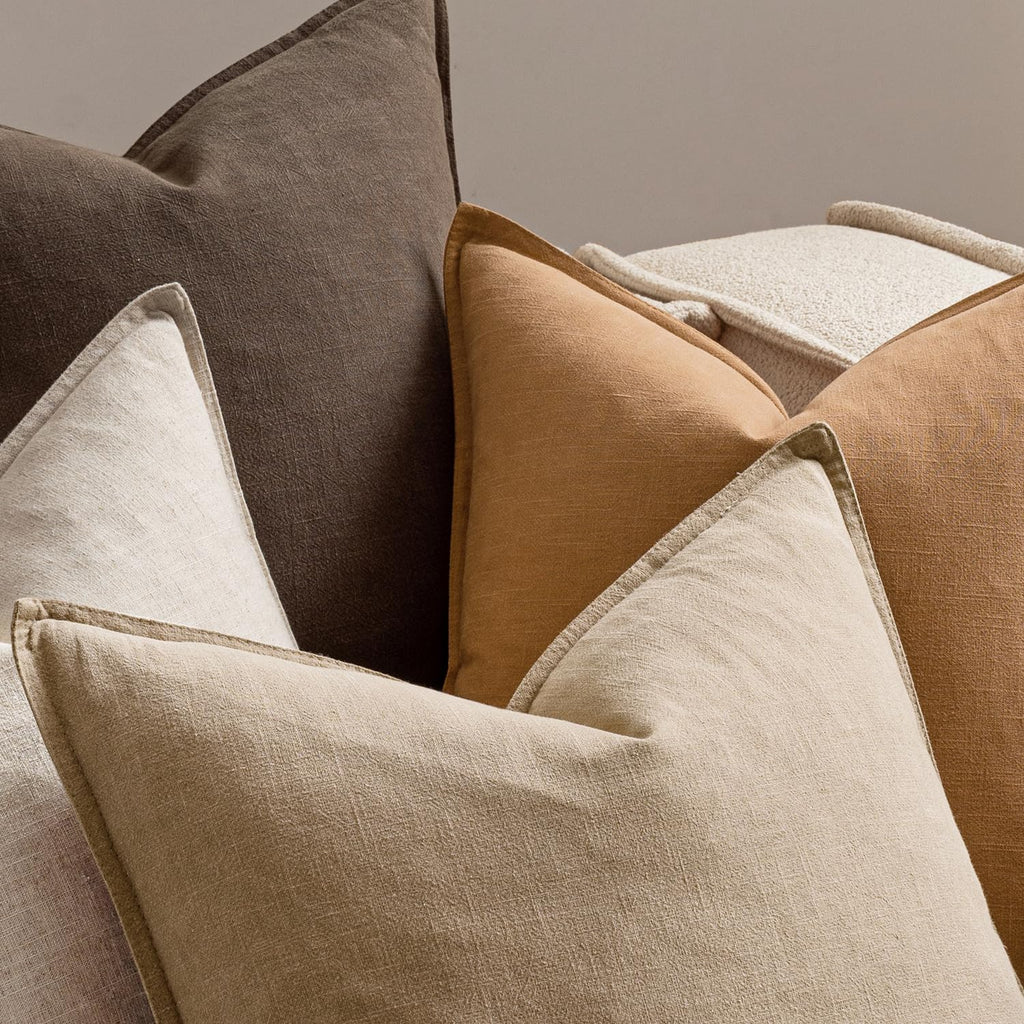 Brown Boho Linen Pillow Covers