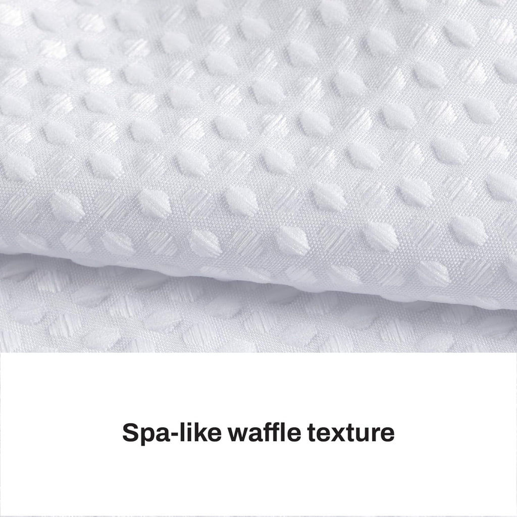 White Waffle Weave Bath Curtain