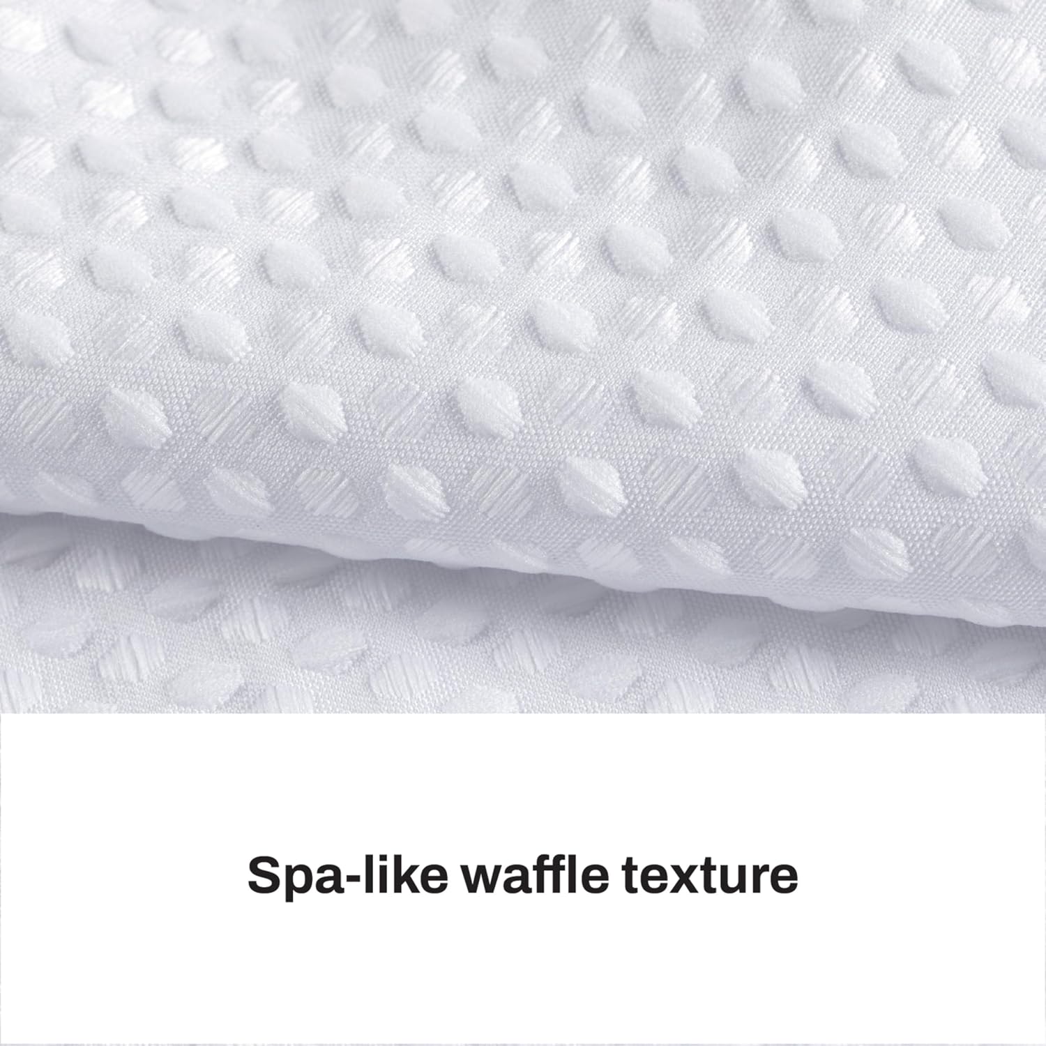 White Waffle Weave Bath Curtain
