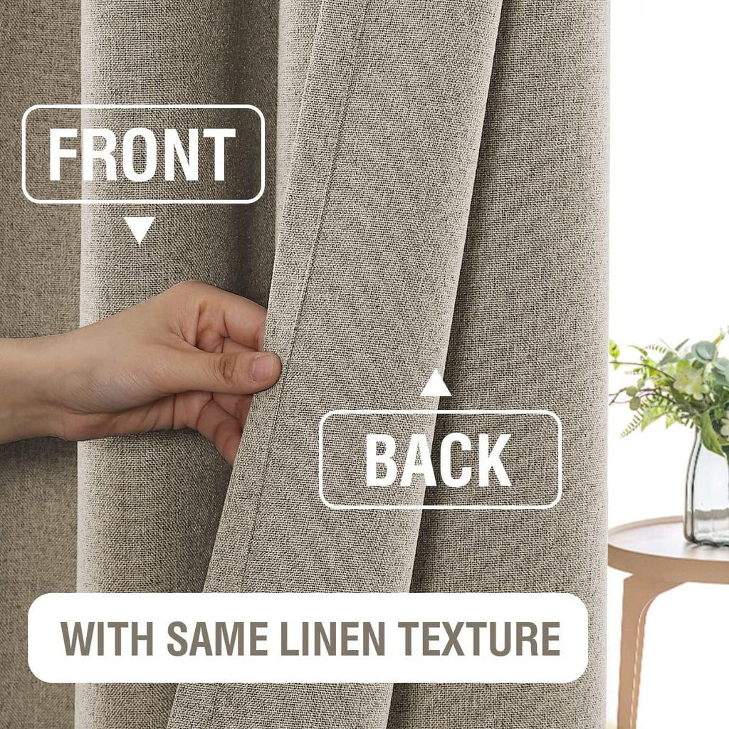 Taupe Textured Blackout Curtains