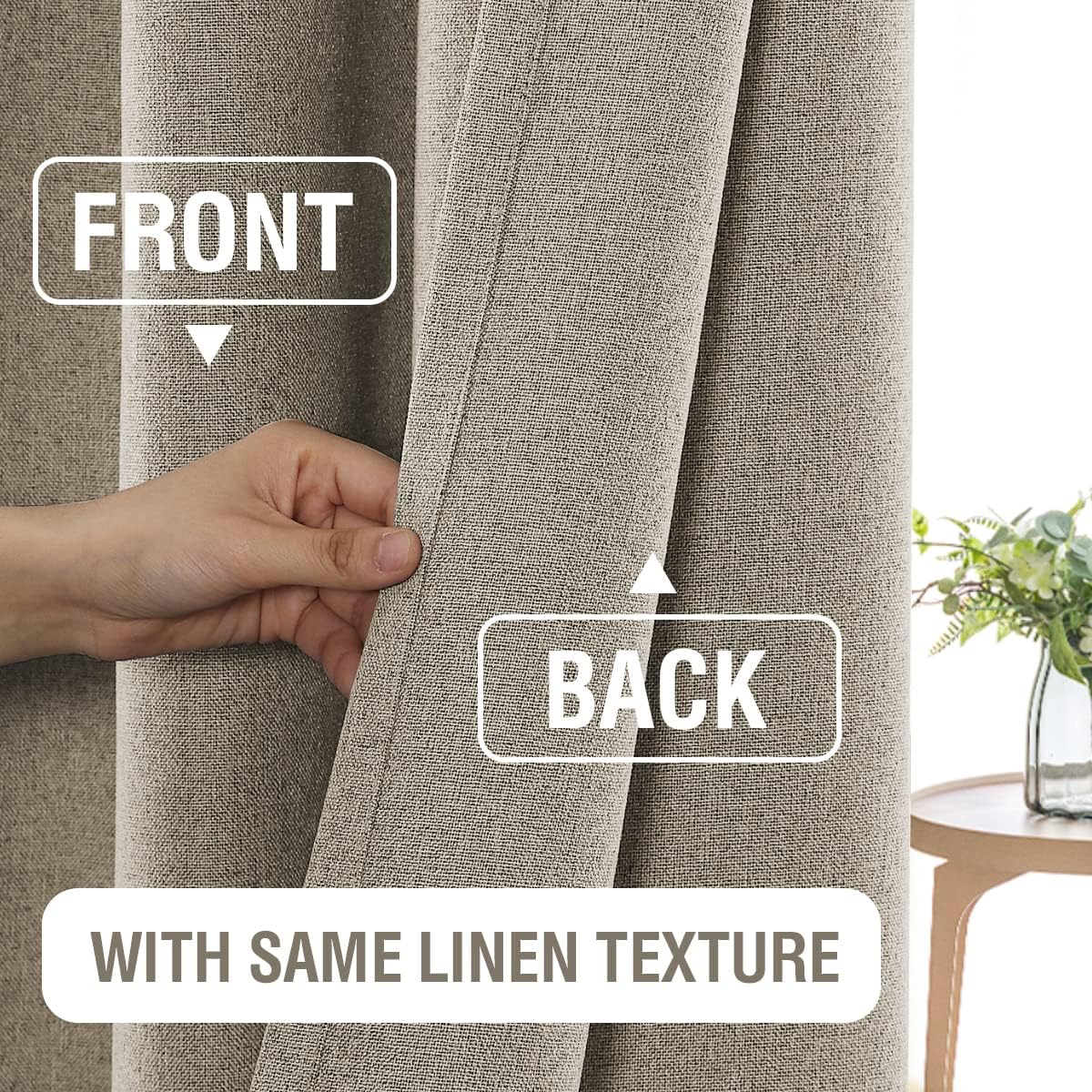 Taupe Textured Blackout Curtains