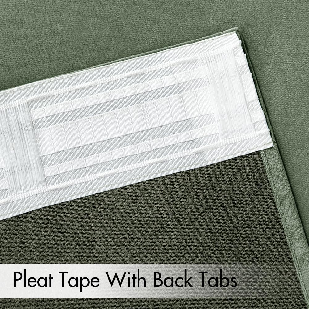 Sage Green Pleated Blackout Curtains