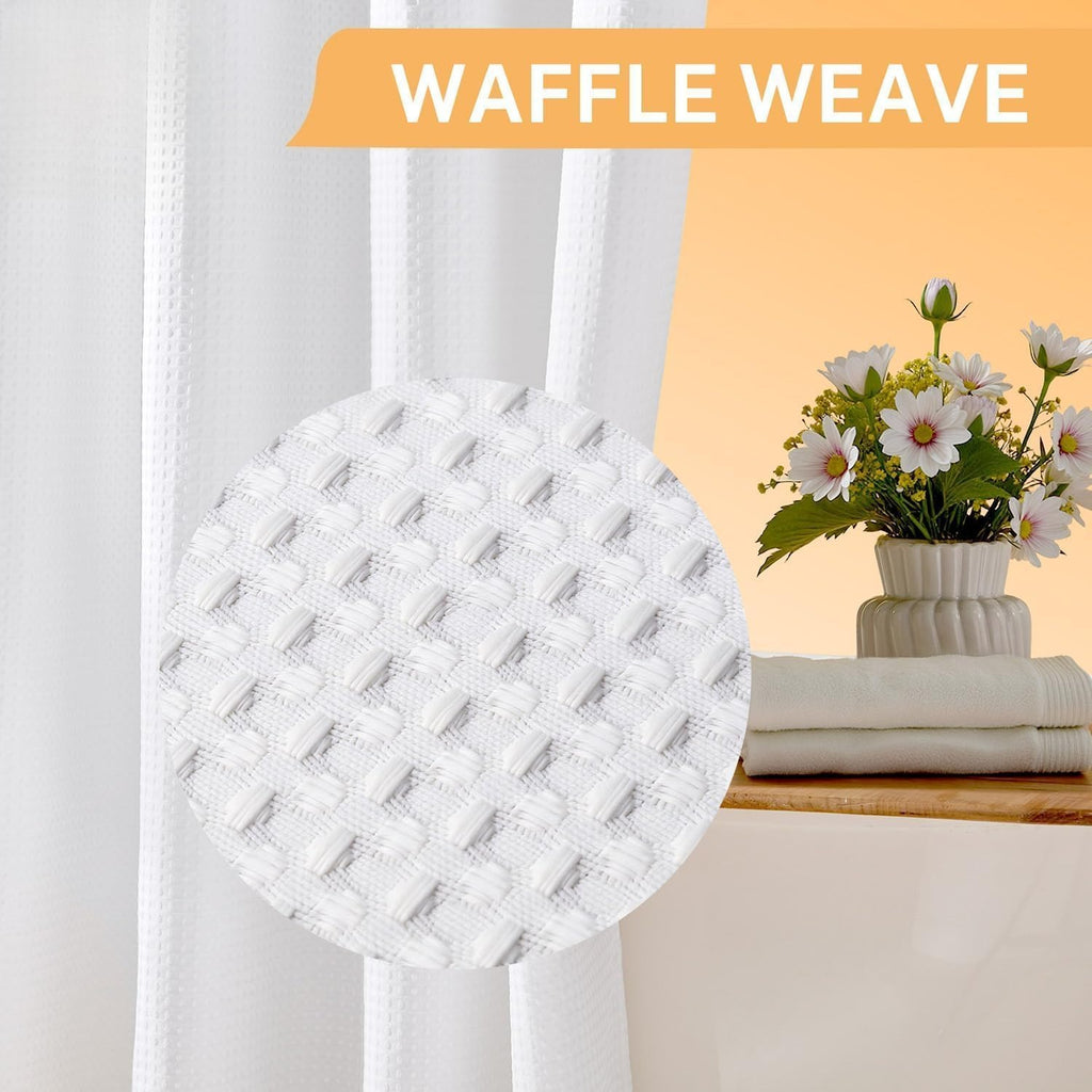 White Waffle Hookless Shower Set