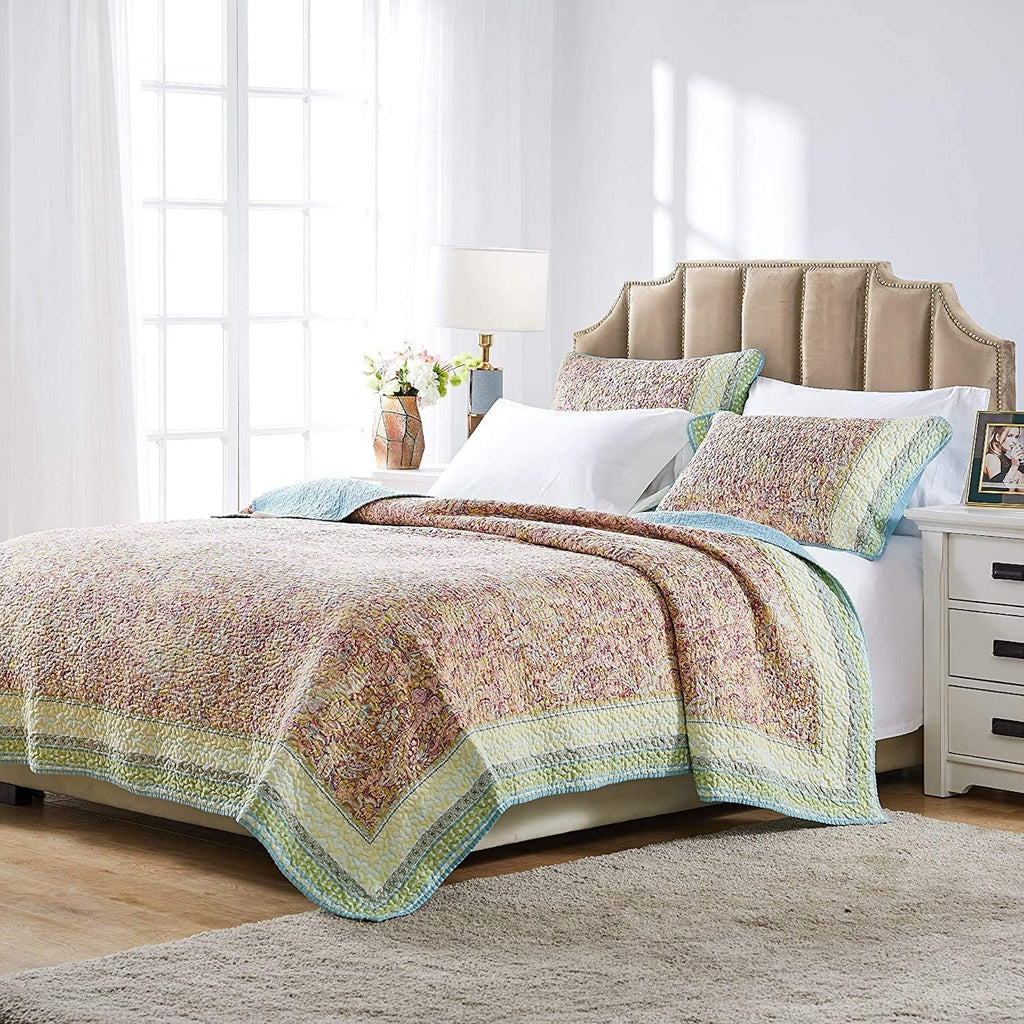 Pastel Floral Cotton Throw Blanket