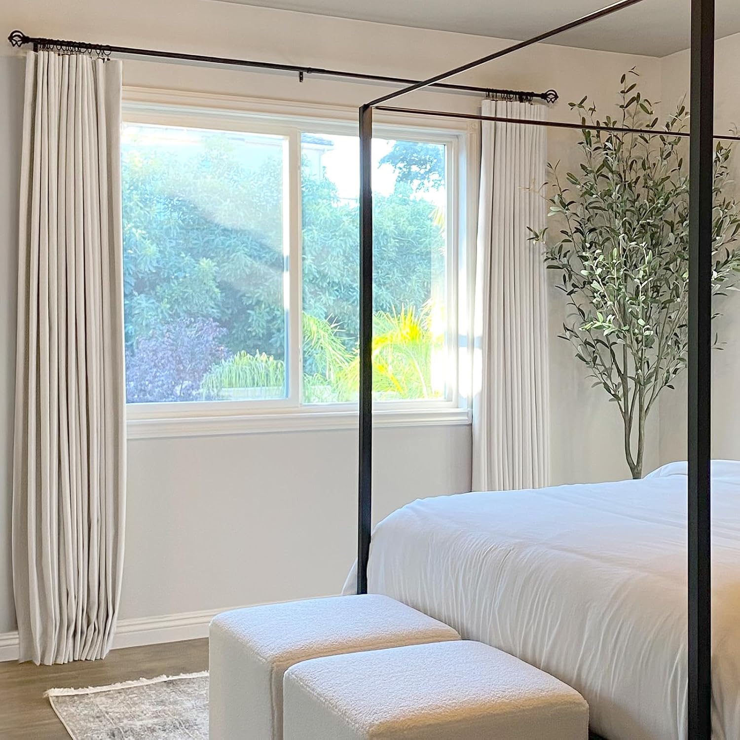 Beige Linen Thermal Blackout Curtains