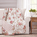 Pink Peony Floral Throw Blanket