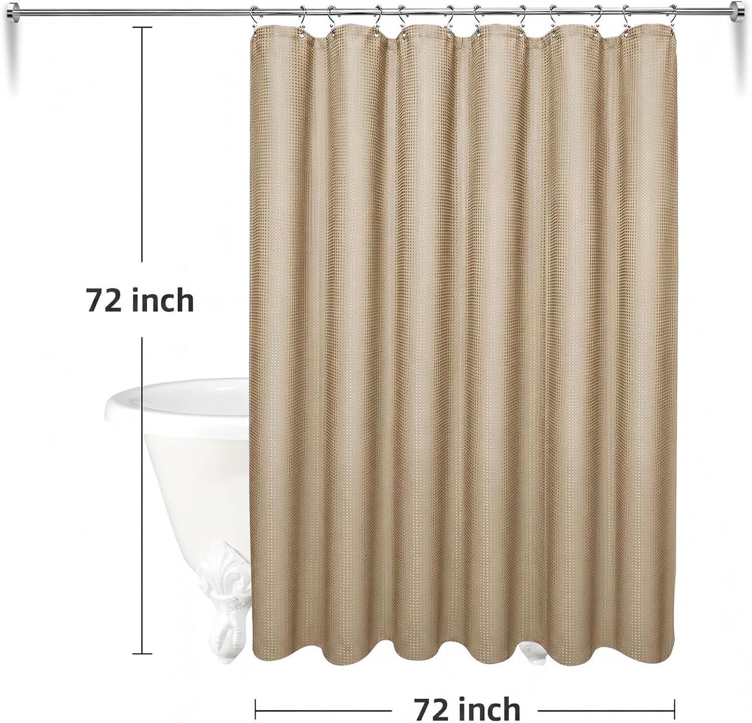 Khaki Waterproof Waffle Curtain Set