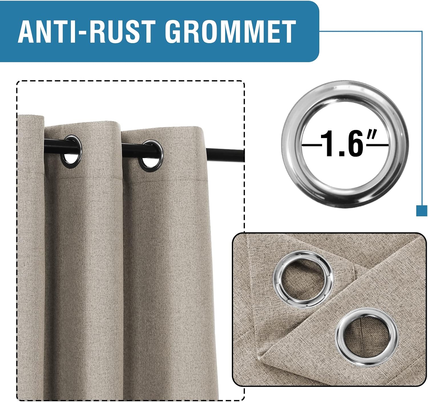 Taupe Textured Blackout Curtains