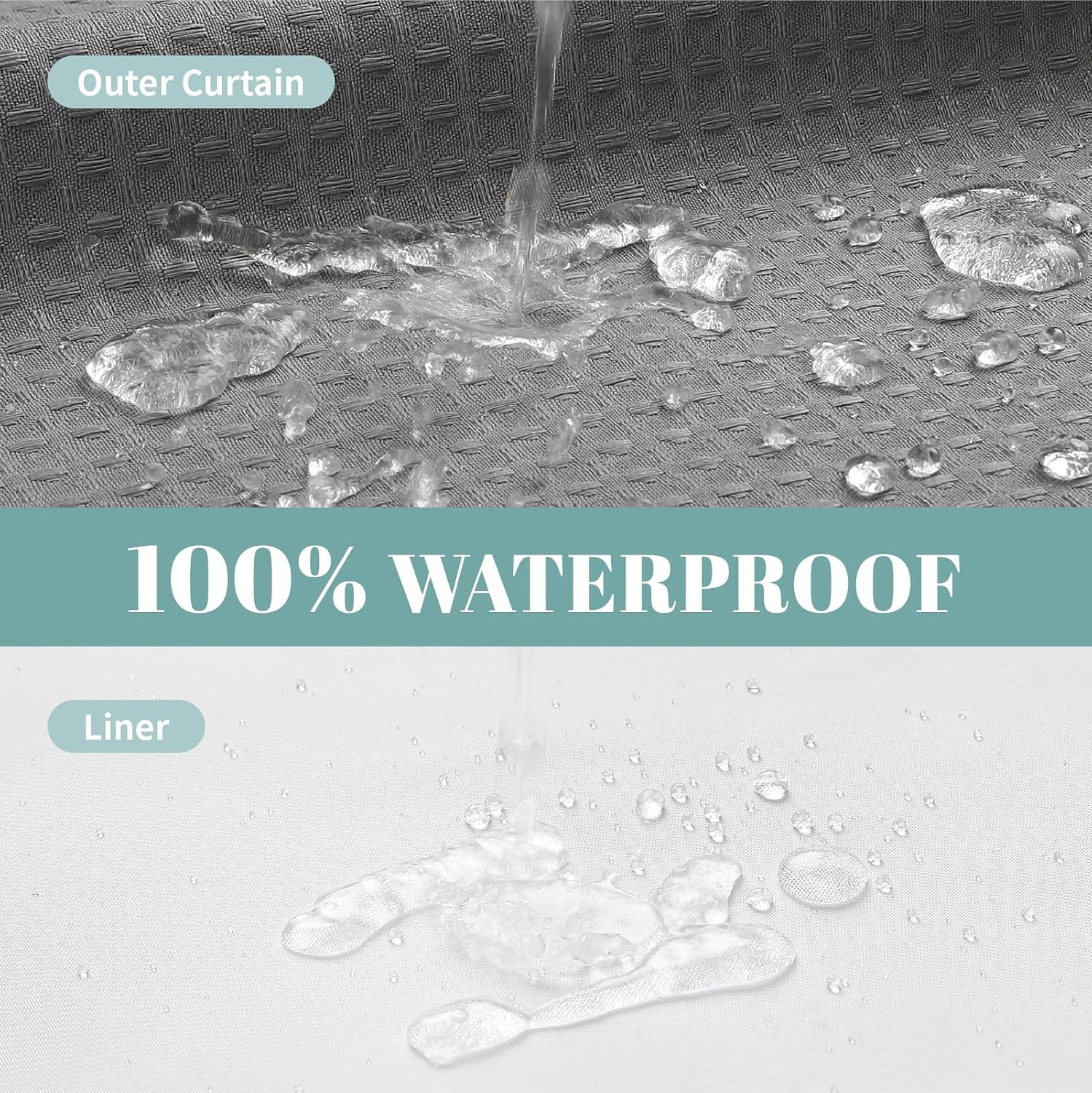 Grey Hookless Waffle Shower Curtain