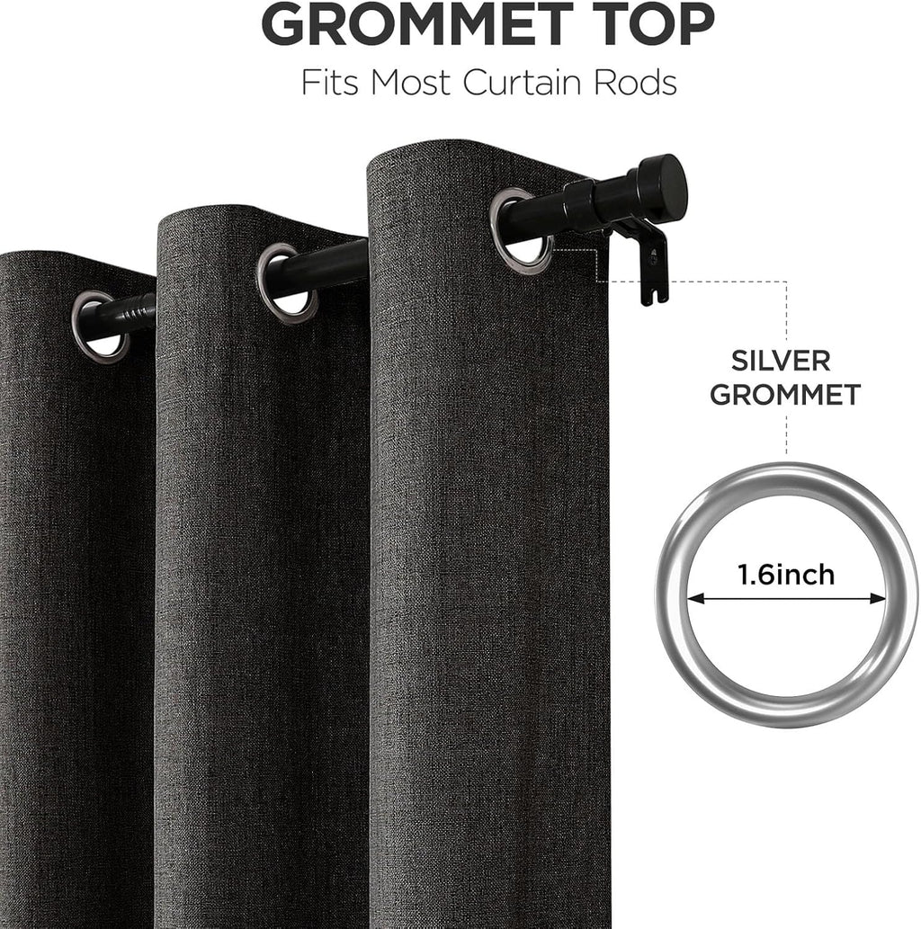 Charcoal Grey Textured Blackout Curtains