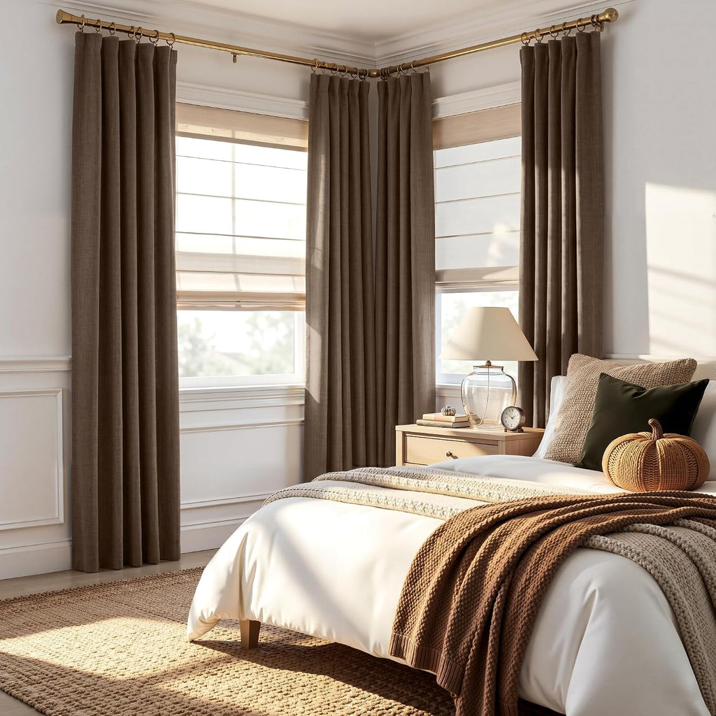 Coffee Textured Blackout Curtains